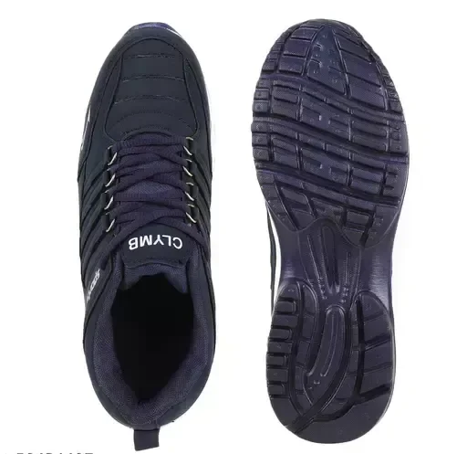 Navy Blue Solid Running Shoes For Men Mo - IND-6