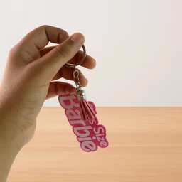 Plus Size Barbie Keychain – Glitter Finish & Tassel Charm