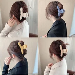 Plush Hair Claw Clip – Soft, Non-Slip & Stylish | Calm & Curl