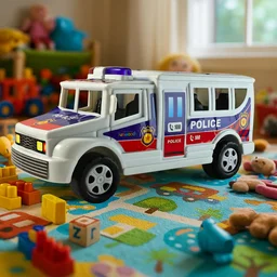 Police Van Toy – Friction Powered Realistic Kids Vehicle