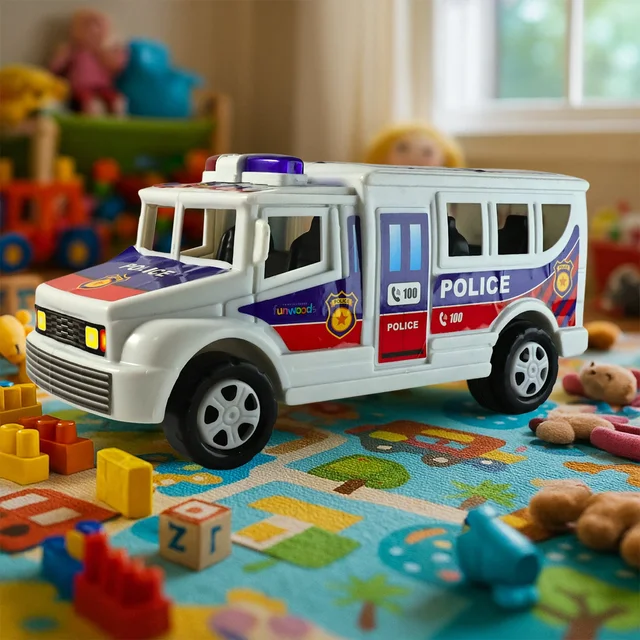 Police Van Toy – Friction Powered Realistic Kids Vehicle