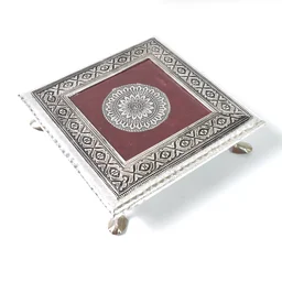 Pooja Chowki – Silver Square Bajot for Home Temple | Styleva