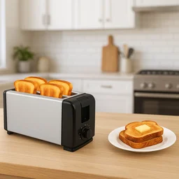 Pop-Up Toaster 1200W – 4-Slice Adjustable Browning Stainless Steel