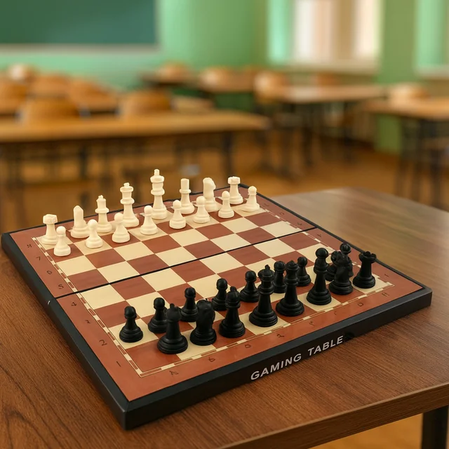Portable Chess Set – Foldable, Travel-Friendly Vinyl Board with Plastic Pieces