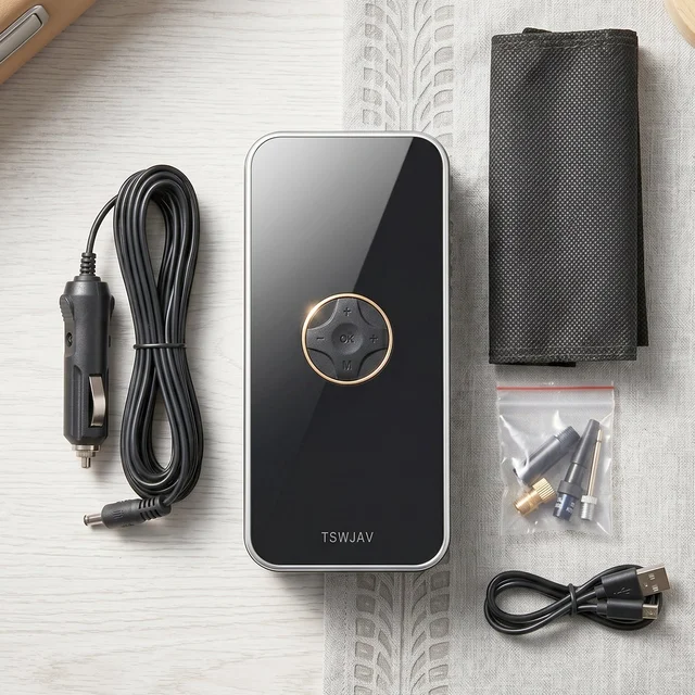Portable Electric Car Tyre Pump – Wireless & Rechargeable for Easy Inflation