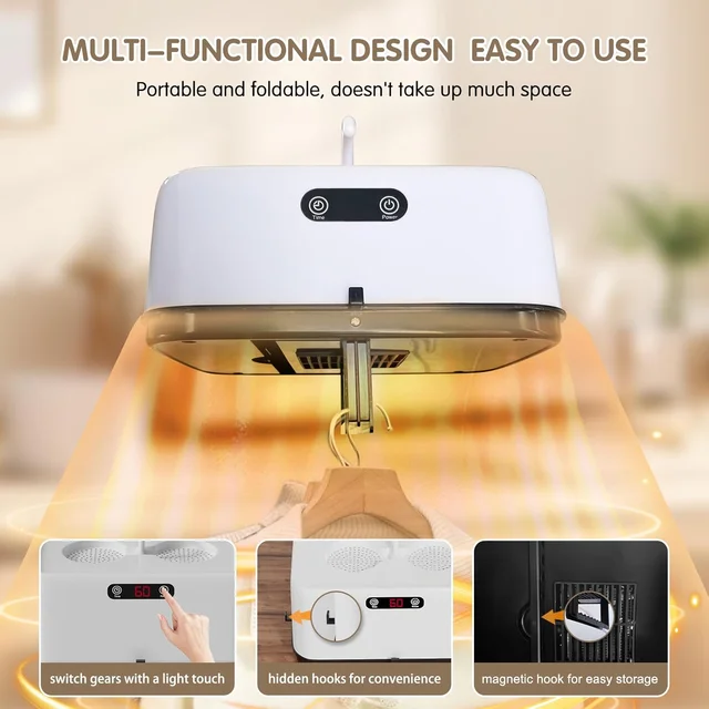 Portable Electric Clothes Dryer – Compact & Foldable for Quick Drying