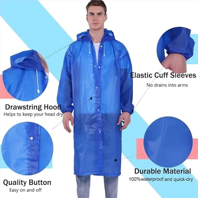 Portable EVA Raincoat for Adults & Kids Monsoon Travel