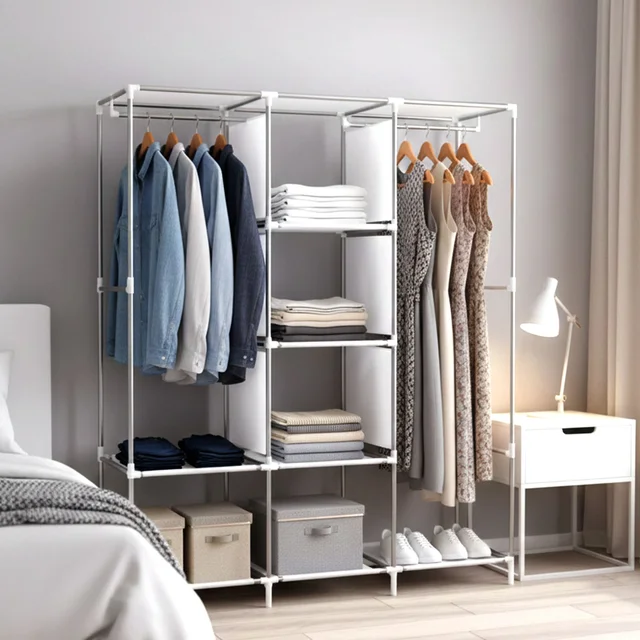 Portable Fabric Wardrobe Closet – 8 Spacious Compartments & Foldable Design