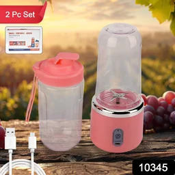 Portable Juicer Blender – 520ml USB Rechargeable, 2-Pc Set | Grippy