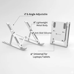 Portable Laptop Stand – 6-Angle Metal Riser for Desk | Wiregenix