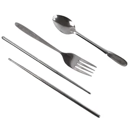 Portable Stainless Steel Cutlery Set – Durable 4-Pc Travel Utensils