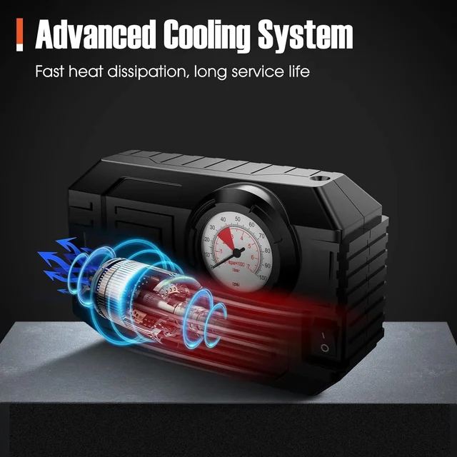 Portable Tire Inflator – 12V Air Compressor with Gauge | RaceVault