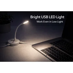Portable USB Fan, Light & 3-Port Hub Combo for Laptops | Deskrova