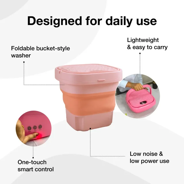 Portable Washing Machine – Foldable Mini Washer | Velvet Wipe
