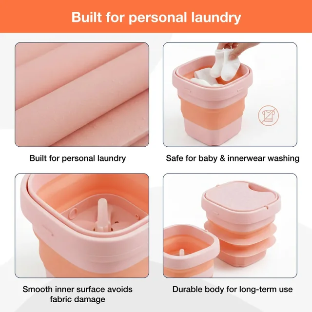 Portable Washing Machine – Foldable Mini Washer | Velvet Wipe