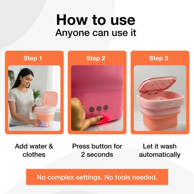 Portable Washing Machine – Foldable Mini Washer | Velvet Wipe