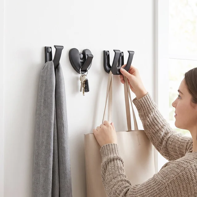 Premium Heavy Duty Wall Hook 3 In 1 Self Adhesive for Clothes Bags (3 Pc)