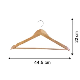 Premium Wooden Cloth Hanger Garment Coat Hanger with Bar for Wardrobe (1 Pc)