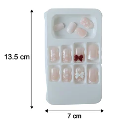 Press-On Nail Tips – Glitter 3D Floral Design with Strong Glue (Mix Design)