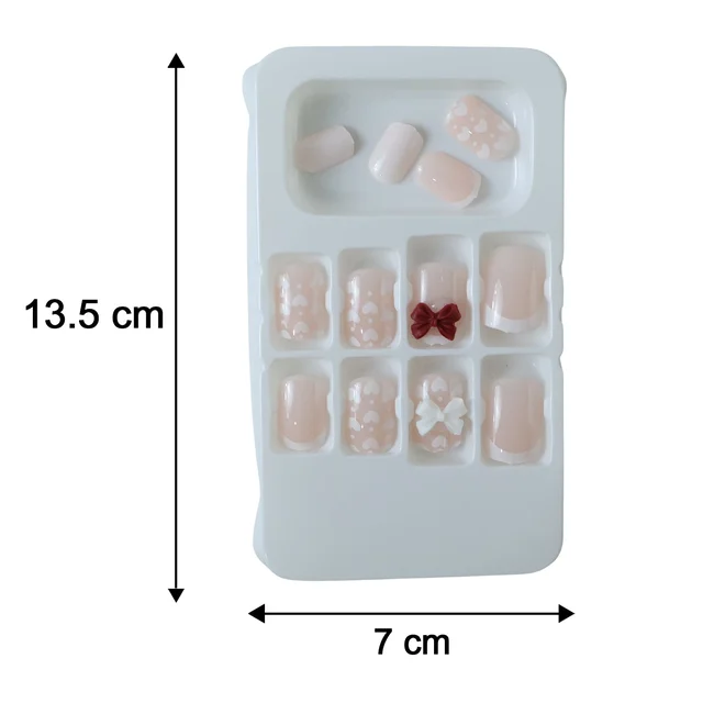 Press-On Nail Tips – Glitter 3D Floral Design with Strong Glue (Mix Design)