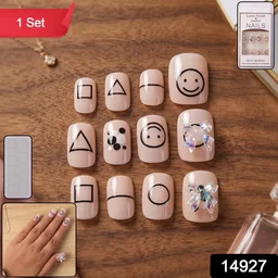 Press-On Nails – Reusable False Nail Set with Strong Glue for Equally Glam Looks (Mix Design)
