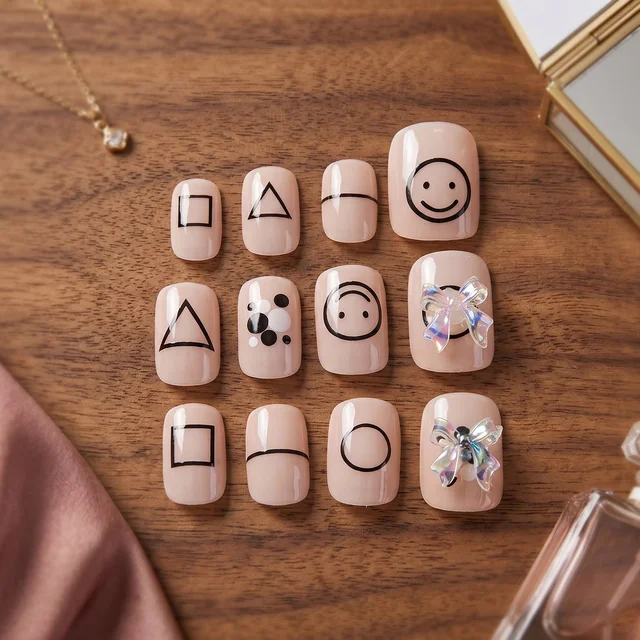 Press-On Nails – Reusable False Nail Set with Strong Glue for Equally Glam Looks (Mix Design)