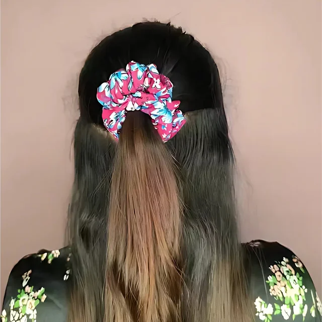 Printed Fabric Hair Scrunchies – Set of 12 Stylish Prints
