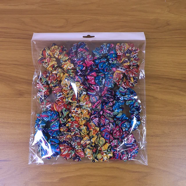Printed Fabric Hair Scrunchies – Set of 12 Stylish Prints