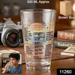 Printed Vintage Trivia Drinking Glass – Unique Novelty Gift