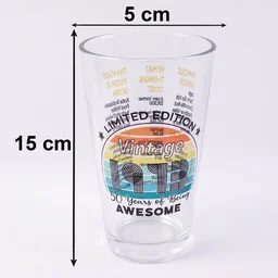 Printed Vintage Trivia Drinking Glass – Unique Novelty Gift