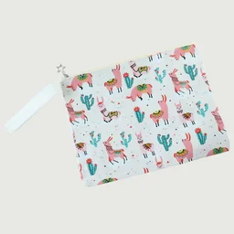 Printed Zipper Pouch – Compact Multipurpose Organizer with Wrist Strap