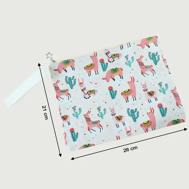Printed Zipper Pouch – Compact Multipurpose Organizer with Wrist Strap