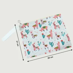 Printed Zipper Pouch – Compact Multipurpose Organizer with Wrist Strap