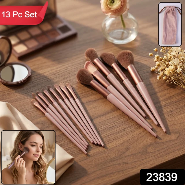 Professional Makeup Brush Set – Complete 13-Piece Collection with Pouch
