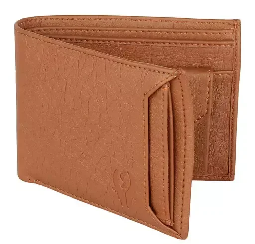 SAMTROH Tan Detachable Card Holder , Coin Pocket Artificial Leather Wallet For Men Mo