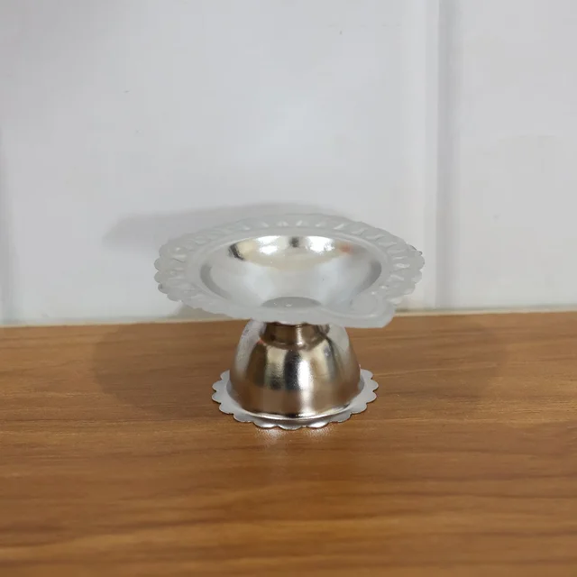 Puja Diya Stand – Stainless Steel Traditional Oil Lamp Holder