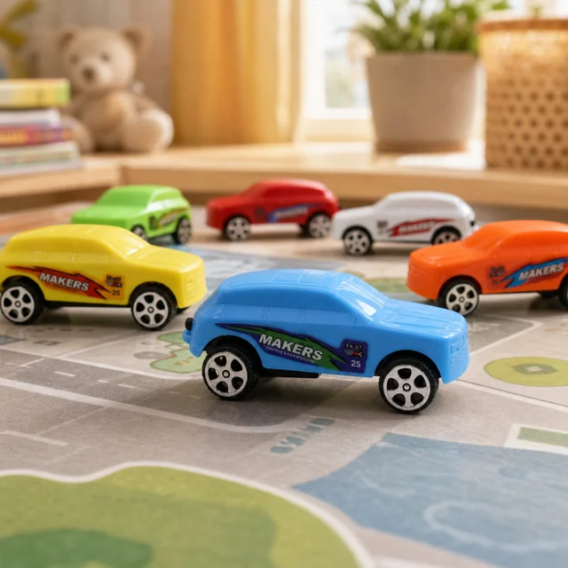 Pull-Back Toy Cars Set of 12 – Vibrant & Safe for Kids Under 3