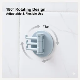 Punch-Free Sticky Hook – 3-Hook Rotating Organizer | GlimmerHome