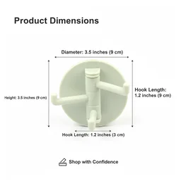 Punch-Free Sticky Hook – 3-Hook Rotating Organizer | GlimmerHome