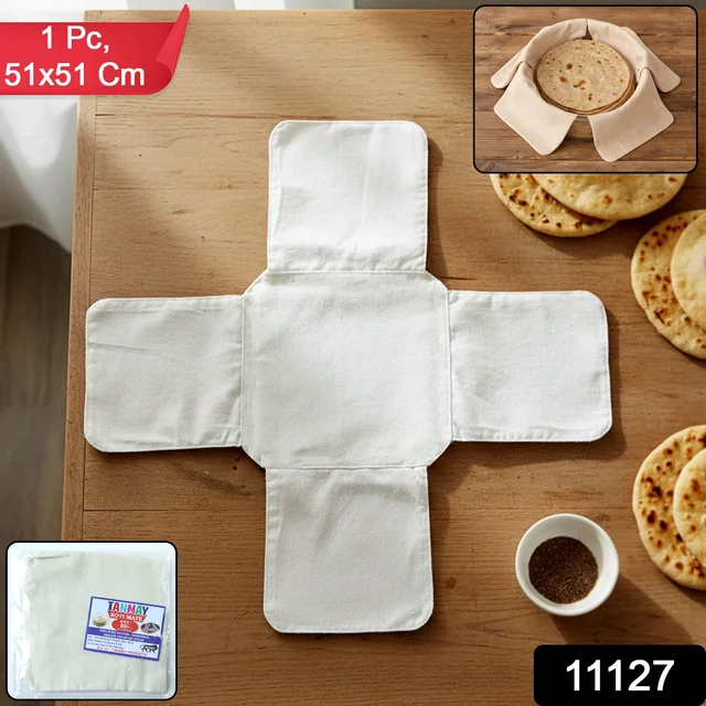 Pure Cotton Roti Mate Cloth – Soft, Foldable Chapati Cover 51×51 cm