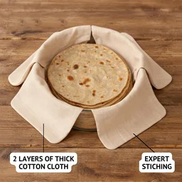 Pure Cotton Roti Mate Cloth – Soft, Foldable Chapati Cover 51×51 cm