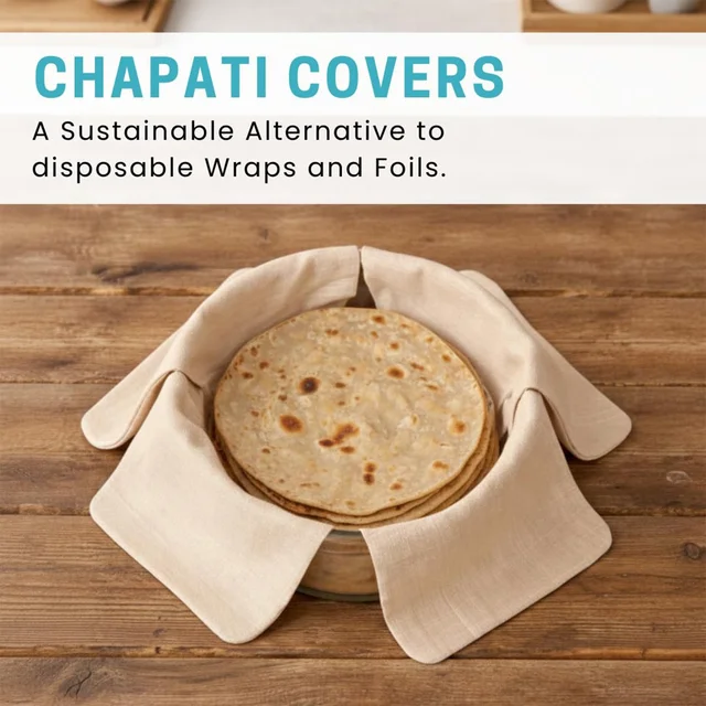 Pure Cotton Roti Mate Cloth – Soft, Foldable Chapati Cover 51×51 cm