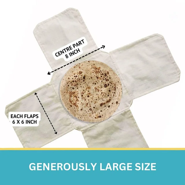 Pure Cotton Roti Mate Cloth – Soft, Foldable Chapati Cover 51×51 cm