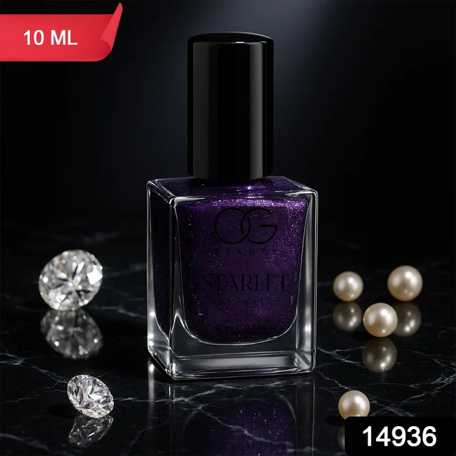 Purple Dazzle Glitter Nail Paint – Quick-Dry Sparkling Shine