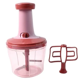 Push Chopper 1000ml – Sharp Stainless Steel Blades, Easy Prep