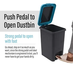 Push N Pedal Dust Bin – Hands-Free 6.5 Liter Space-Saver