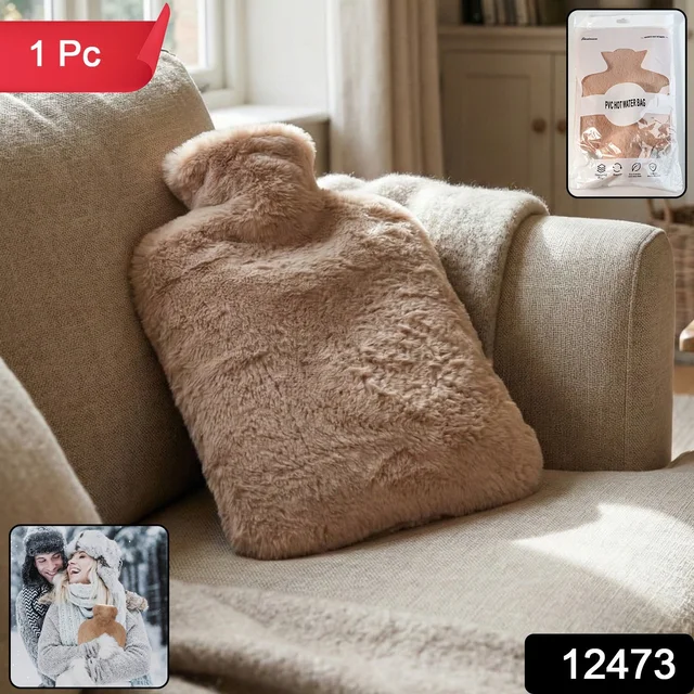 PVC Hot Water Bag – Soft Fur Cover for Pain Relief & Warmth