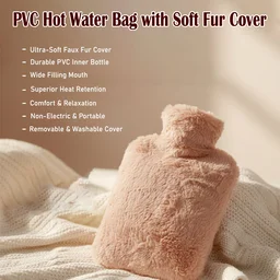 PVC Hot Water Bag – Soft Fur Cover for Pain Relief & Warmth