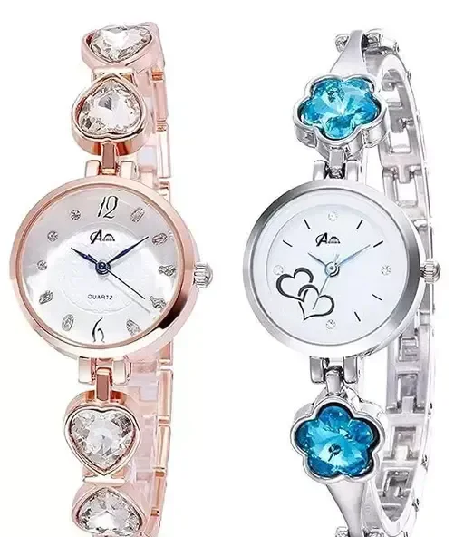 Premium Luxury Analog Girl's Watch (COMBO PACK OF 2) Mo