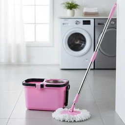 Quick Spin Mop – Easy Wheel Steel Bucket | Velvet Wipe